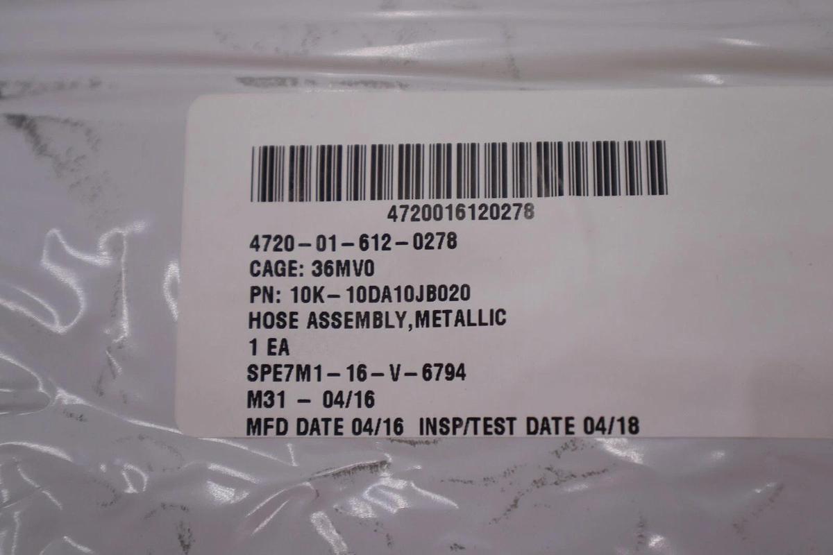 Used SPARTAN 4720-01-612-0278 HOSE ASSEMBLY #2745