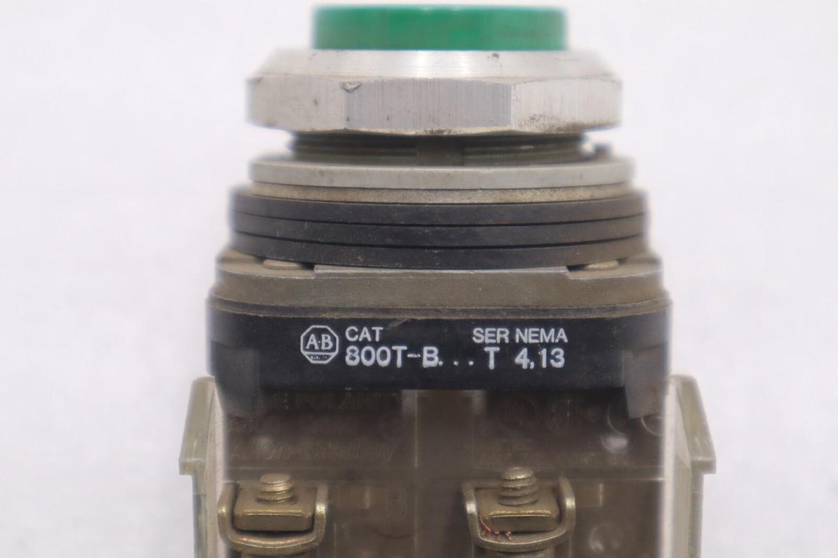 Used ALLEN BRADLEY 800T-A /T GREEN BUTTON CONTACT BLOCK STOCK #K-3701