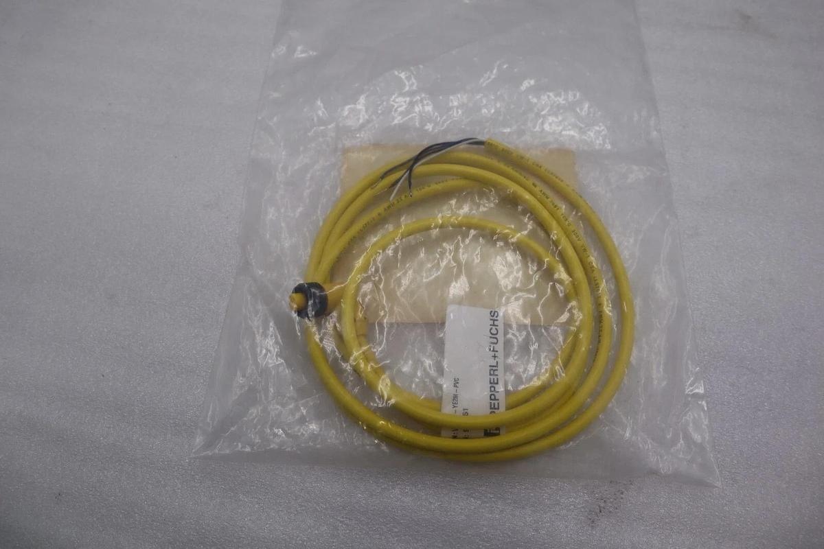 Used Pepperl & Fuchs V1-W-YE2M-PVC 4-Pin 90 Degree Female Cordset STOCK K-3908