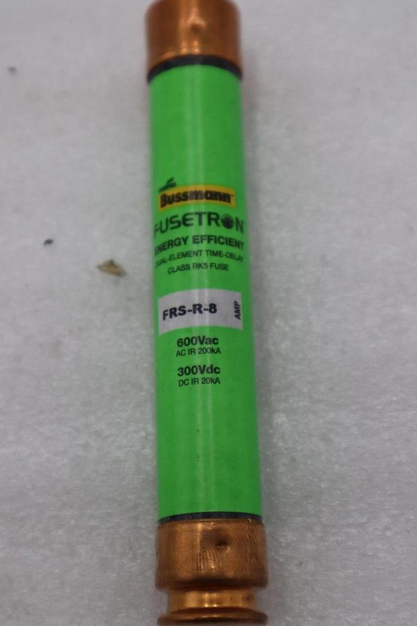 LOT OF 6 - Bussmann FRS-R-8 8 Amp 600V Fusetron Dual Element Time-Delay #H587A