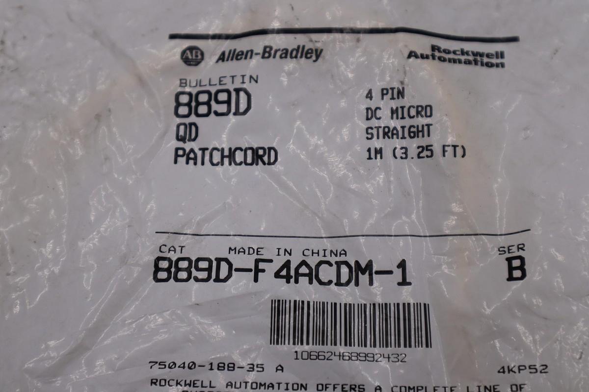 NEW SEALED AB ALLEN BRADLEY 889D-F4ACDM-1 SER. B PATHCORD STOCK H1693