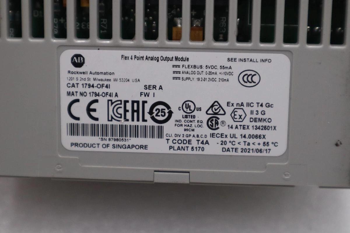 Used AB ALLEN BRADLEY 1794-OF4I PLC MODULE STOCK H1208A