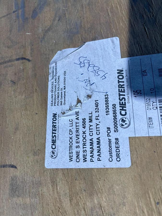 Used CHESTERTON 195 60X60 1/8" GASKET SHEETS (LOT OF 10 SHEETS) STOCK W-2