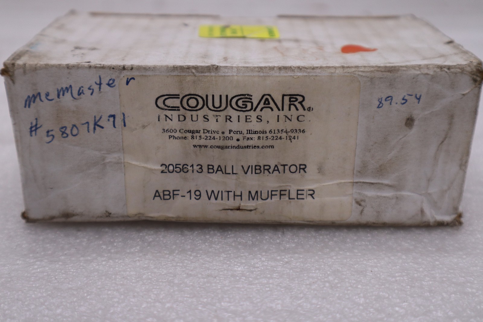 Used NEW COUGAR INDUSTRIES PNEUMATIC ROTARY BALL VIBRATOR ABF-19 STOCK K-3905A