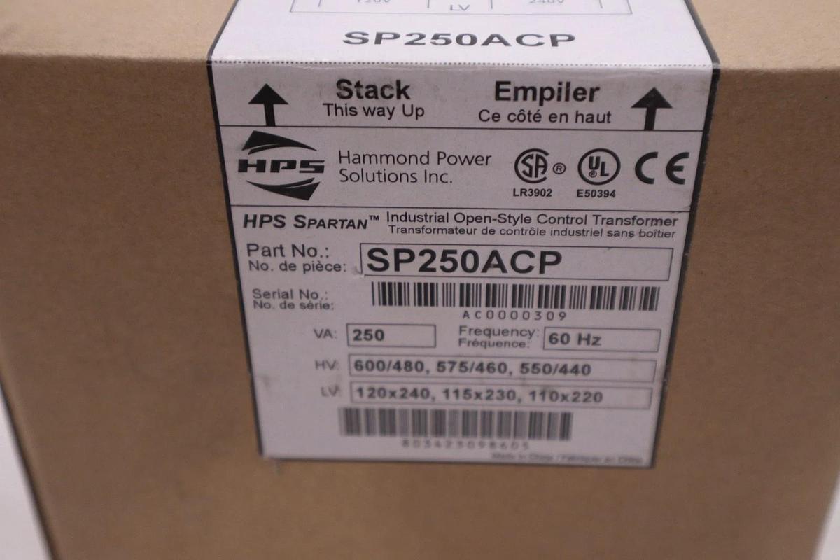 Used Hammond Power Systems SP250ACP Control Transformer - NEW IN BOX - STOCK GF1067