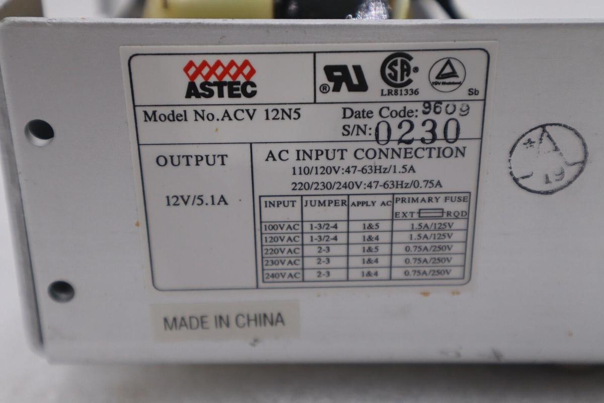 Used NEW OPEN BOX Astec ACV 12N5 Power Supply STOCK 3760-A