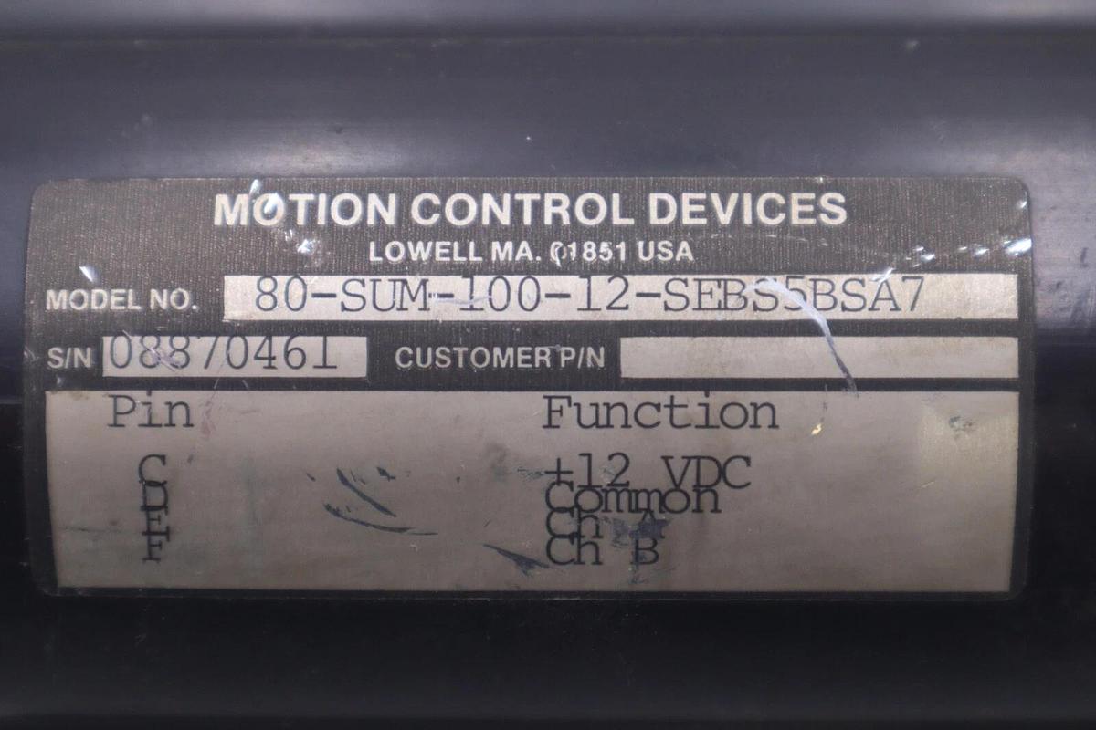 Used MOTION CONTROL DEVICES 80-SUM-1000-12-SEBS5BSA7 / 08870461 ENCODER STOCK #K-3639