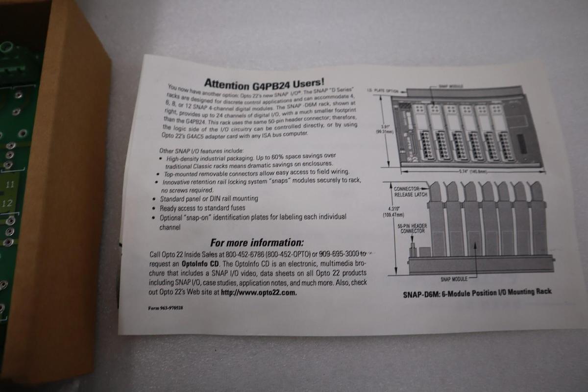 Used NEW OPEN BOX OPTO 22 G4PB24 / G4PB24 STOCK H336