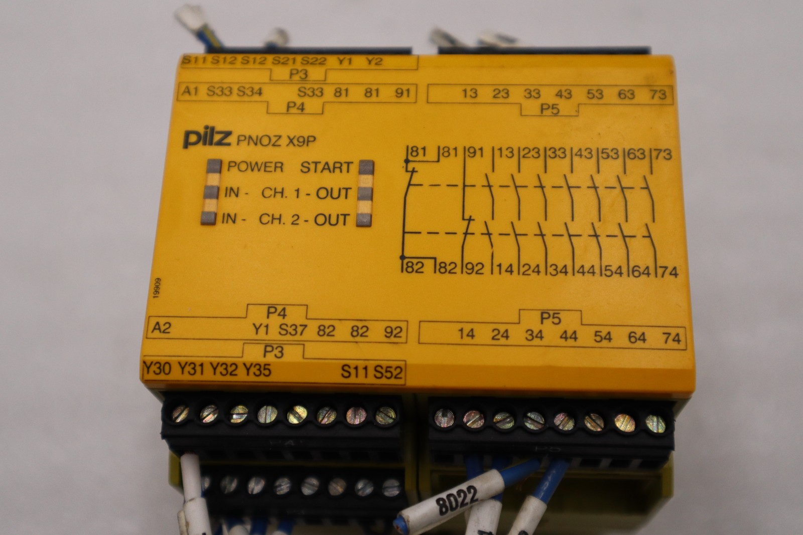 Used PILZ PNOZ X9P - SAFETY RELAY - 24VDC 7 N/O, 2 N/C, 2 SO - 5.5W STOCK H1435