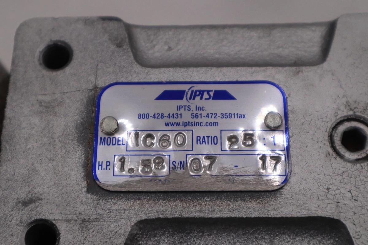Used NEW IPTS IC60 GEAR REDUCER RATIO 25:1 - STOCK 5736CC
