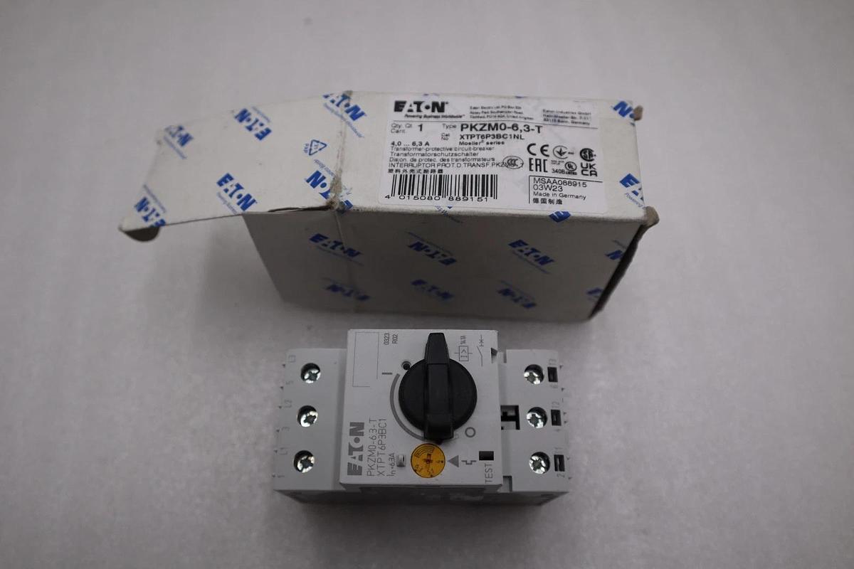 NEW OPEN BOX EATON MOELLER PKZM0-6 3-T Circuit Breaker PKZM0-6.3-T STK H287A