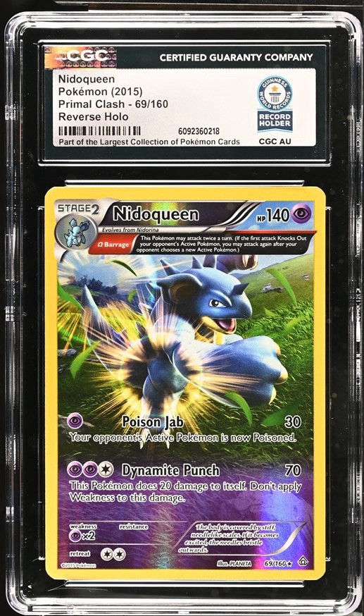 Used Nidoqueen 69/160 Rare Primal Clash Pokemon Reverse Holo CGC WORLD RECORD 1/1