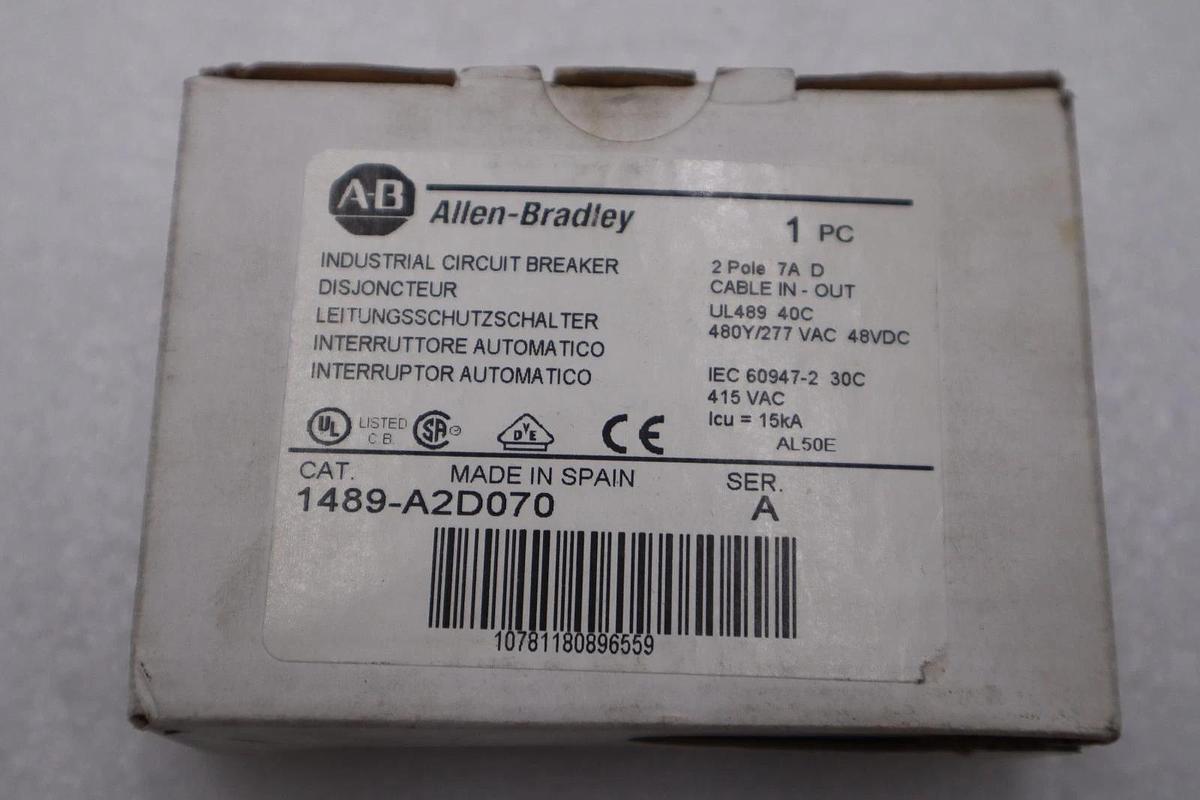 NEW OPEN BOX AB Allen Bradley 1489-A2D070 Circuit Breaker STOCK H255A