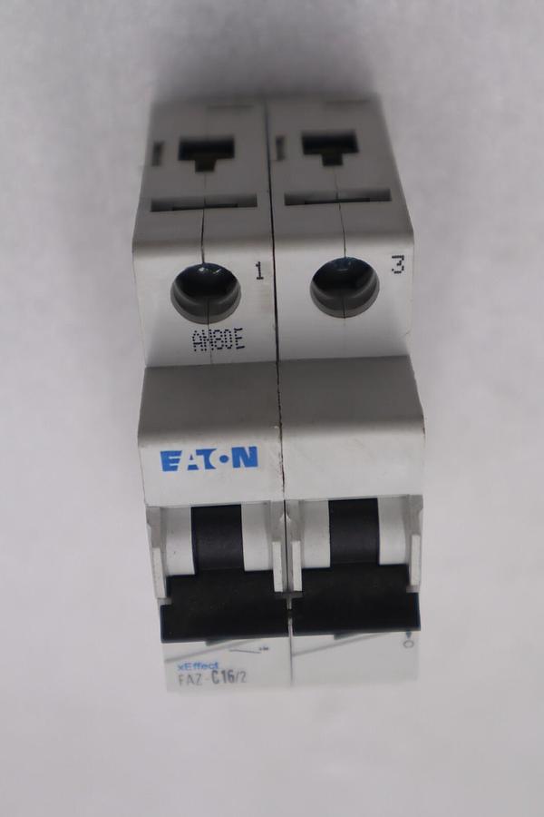 Used Moeller Eaton FAZ-C16/2 Circuit Breaker 16A 16 Amp 2-Pole STOCK K-3483