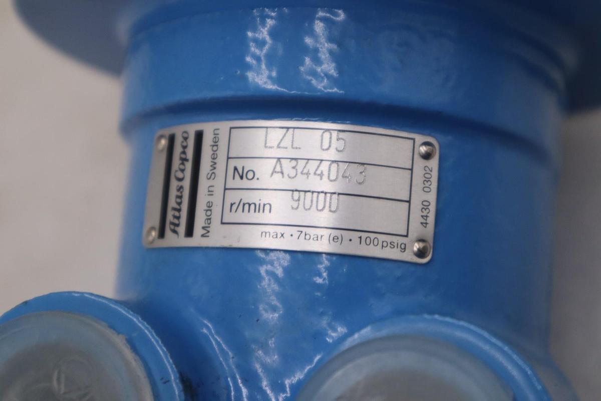 Used New OPEN BOX Atlas Copco LZL05 Pneumatic Air Motor 100PSIG R/Min 9000 STK SGF128