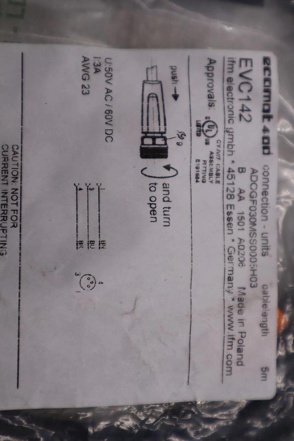 Used NEW IFM ECOMAT 400 EVC142, ADOGF030MSS005H03-EVC142 STOCK B-1626