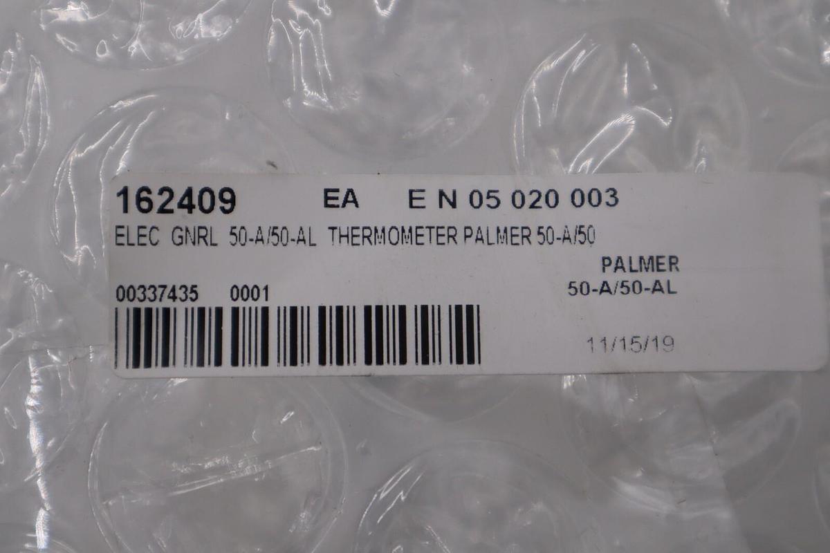 NEW Palmer 50AL 120/240F Stainless Steel Liquid Actuated Thermometer STOCK G528