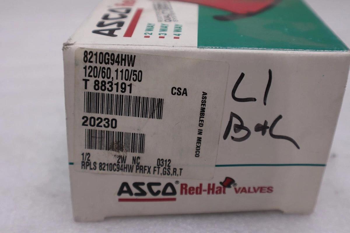 Used ASCO 8210G94HW Hot Water Solenoid Valve 120V/110 - STOCK GF650A