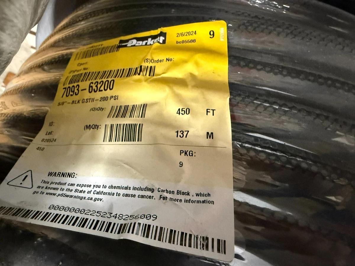 Parker 7093-63200 GST II Air & Water Hose 5/8"ID,.97 OD, Black,200 PSI 450 ft RL