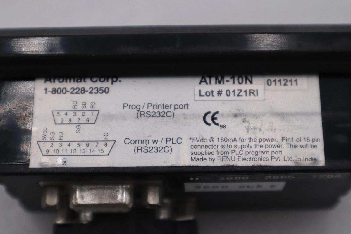 Used AROMAT CORP ATM-10N OPERATOR PANEL STOCK H1395A