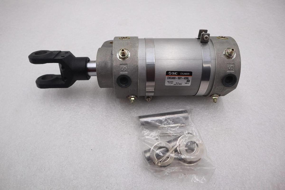 (NEW) SMC CKGA80-50Y-K59L 145psi  Pneumatic Clamp Cylinder STOCK K-2469