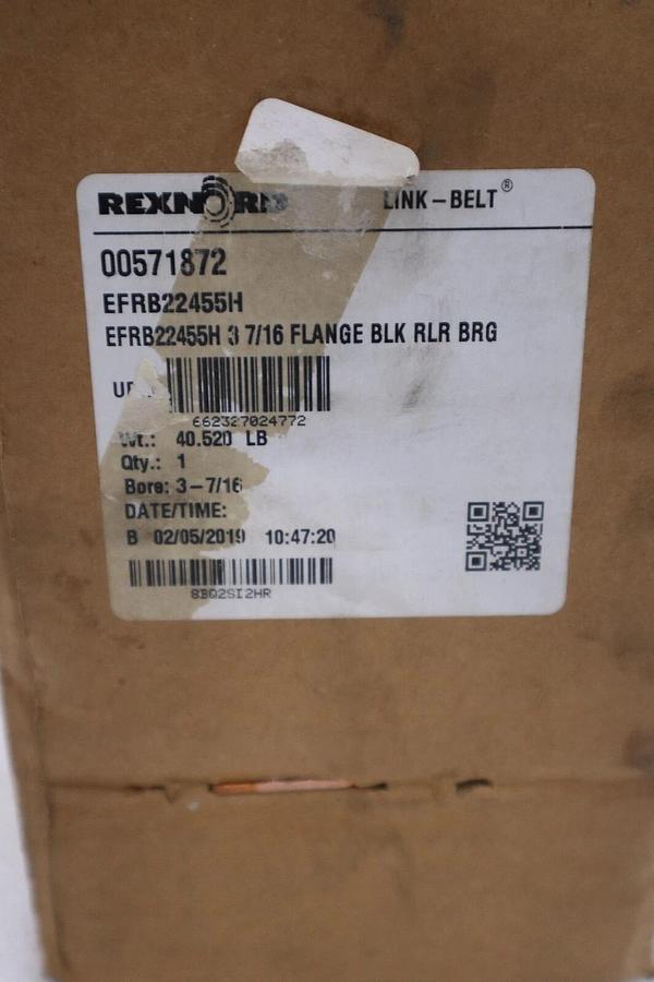 Used REXNORD EFRB22455H / 00571872 LINK-BELT BEARING BLOCK NEW H-113