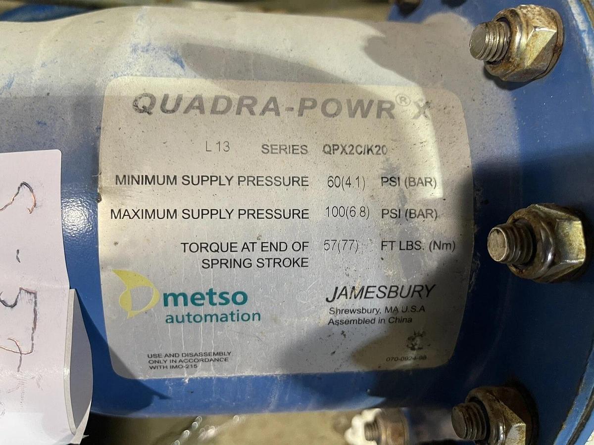 Used 3" JAMESBURY QUADRA-POWR X METSO QPX2C/K20 100PSI V-BALL VALVE NELES S-57 W-24