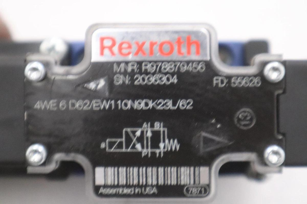 Used Rexroth R978879456 /4WE6D62/EW110N9DK23L/62 Directional Spool Valve - GF654