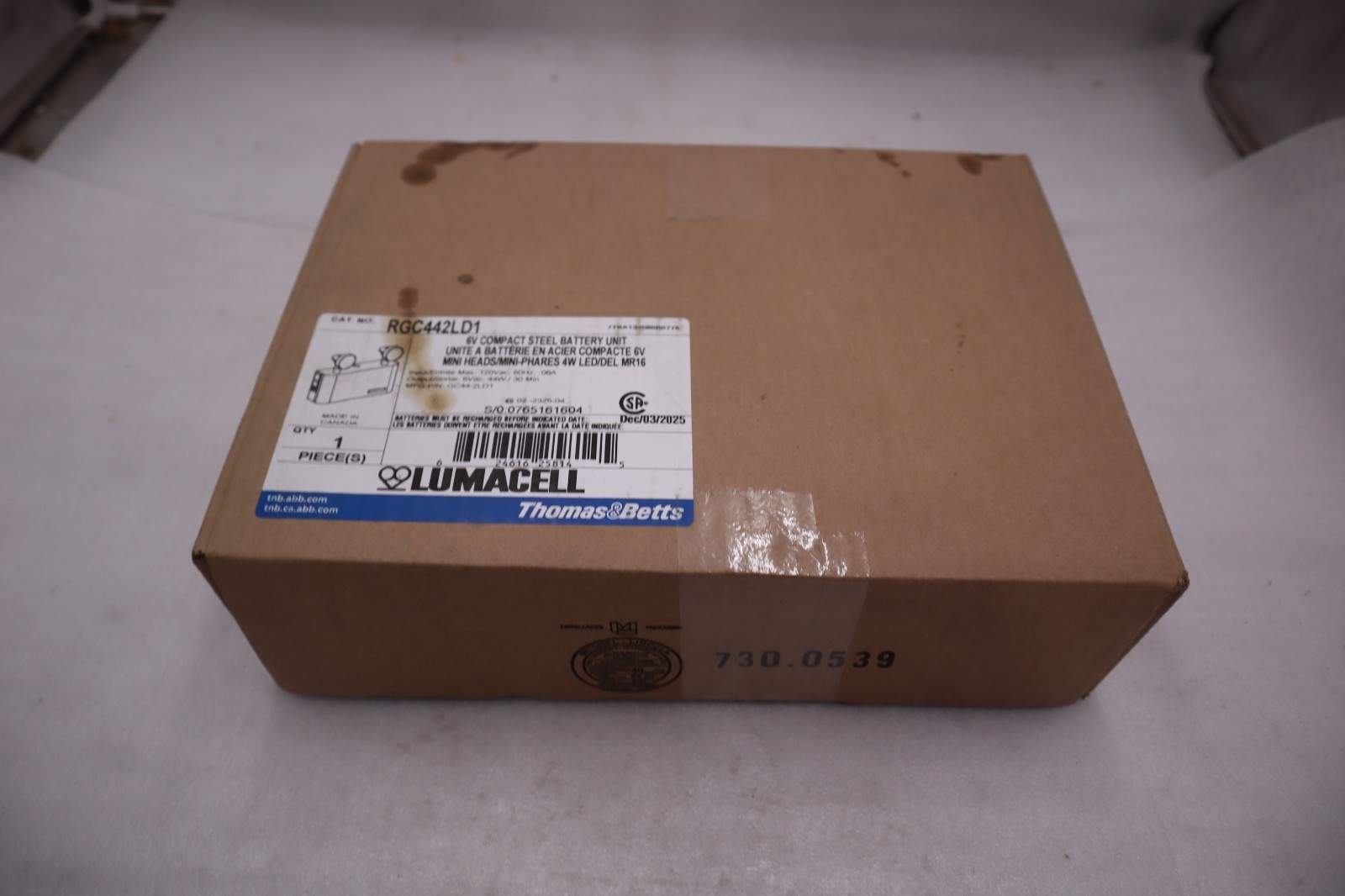 Thomas&Betts/Lumacell RGC442LD1 6V Emergency Lighting Unit STK GF877