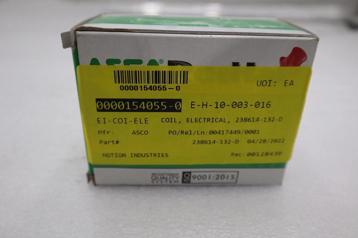 Used Redhat 238614-132-D* Solenoid Valve Coil,120Vac,60 Hz,17.1W NEW IN BOX #G828A
