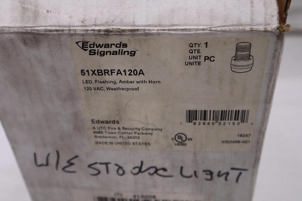 Used NEW EDWARDS SIGNALING 51XBRFA120A Horn Strobe,Amber,Cast Aluminum,120VAC 41A006