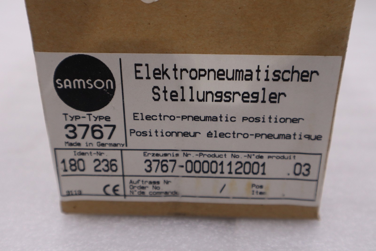 SAMSON TYPE 3767 3767-0000112001.03 - NEW IN BOX - STOCK GF418