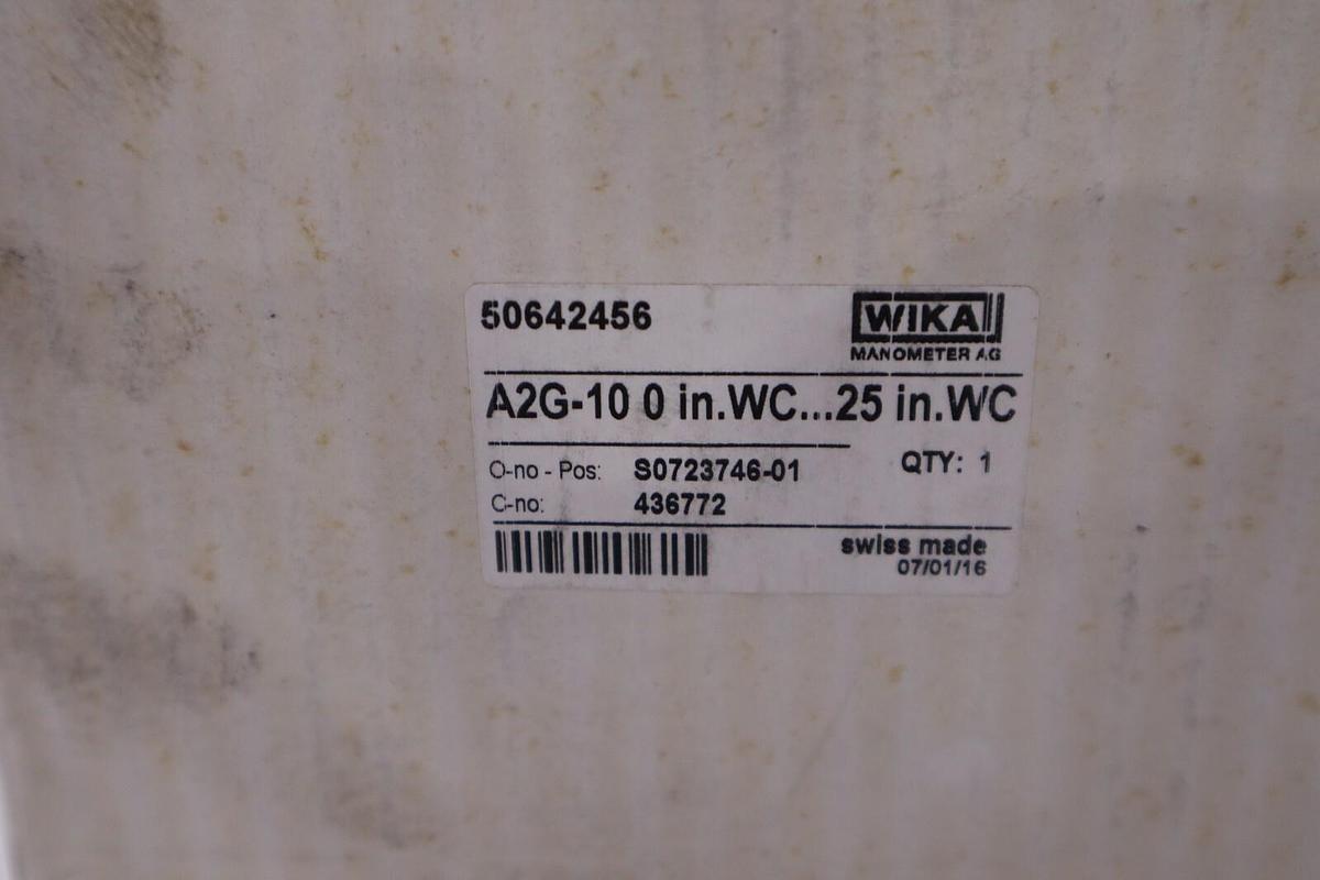 NEW IN BOX WIKA Model A2G-10 Air 2 Guide Differential pressure gauge 0-25 #H995