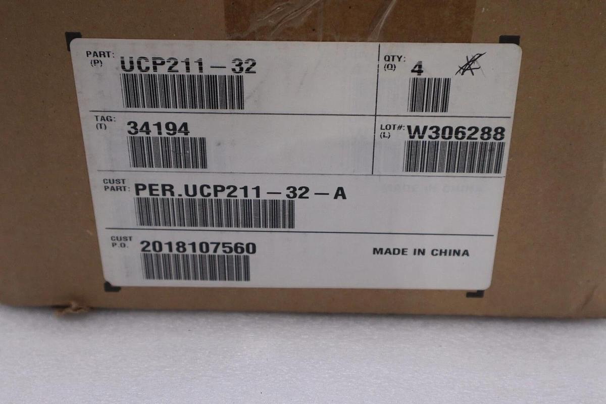 Used BOX OF 4 - PEER UCP211-32 Solid Base Pillow Block Bearing 2" Bore STOCK 800D