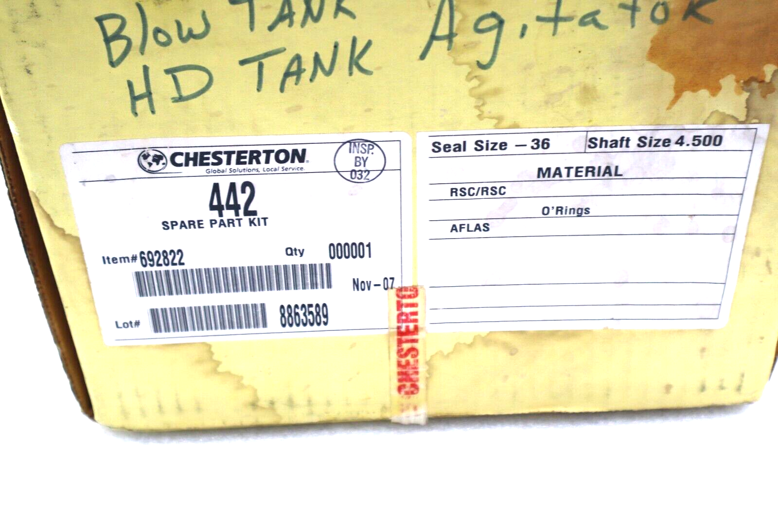 NEW CHESTERTON 442 SPARE PART KIT 85M MFD 2016 STOCK #1970