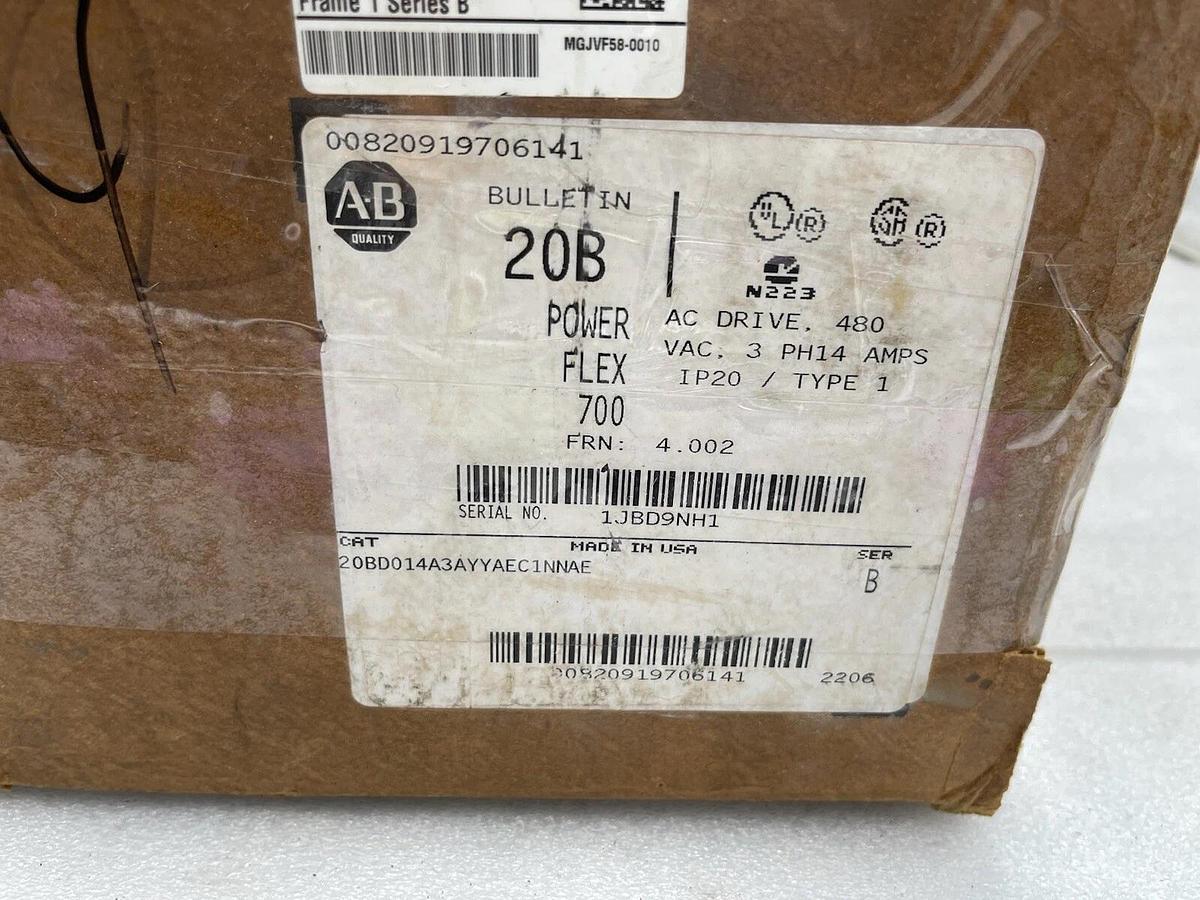 NEW ALLEN BRADLEY 20BD014A3AYYAEC1NNAE POWERFLEX 700 10 HP AC DRIVE STOCK 3894