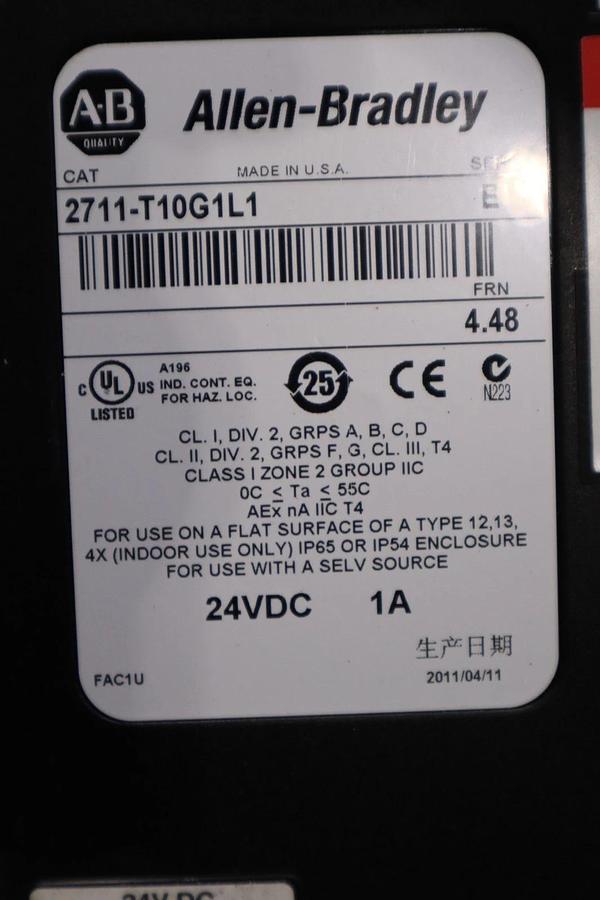 Used Allen Bradley 2711-T10G1L1 Panel View 1000 Operator Interface STOCK H1802