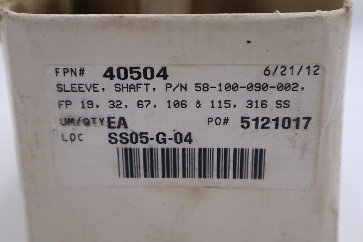SLEEVE SHAFT SUMMIT SLEEVE AC PWO 316SS PN: 50-100-090-002 NEW STOCK 1942