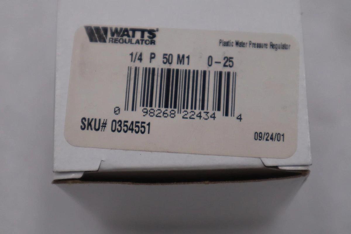 NEW OPEN BOX Watts 1/4 P 50 M1 0-125 Water Pressure Regulator 0-125psi 1/4” H799
