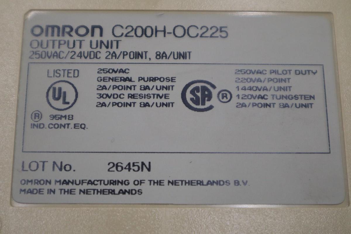 Used OMRON C200H-OC225 16-Channel Relay Output Module PLC STOCK K-451-A
