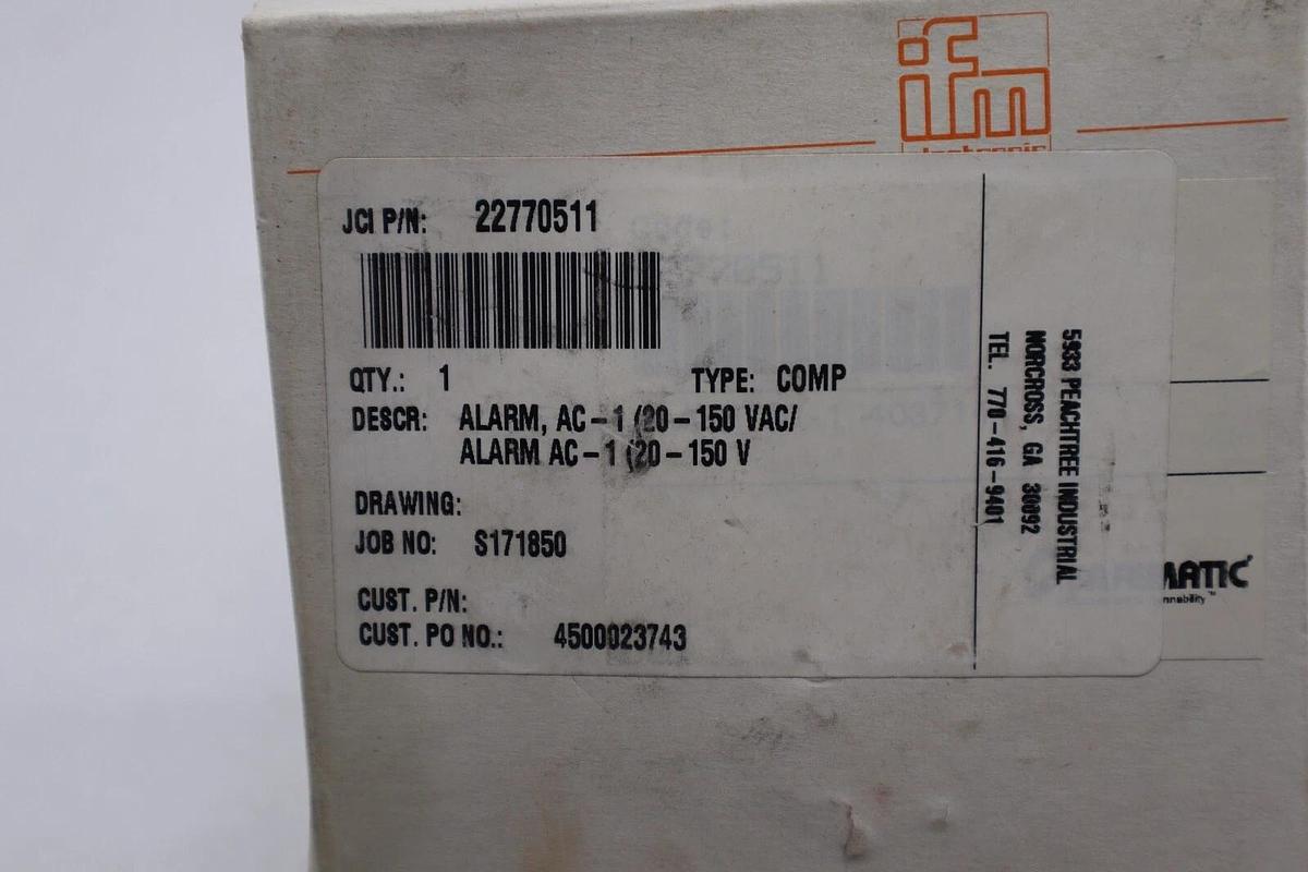 IFM Efector proximity switch 22770511 Alarm Sensor STOCK L-654