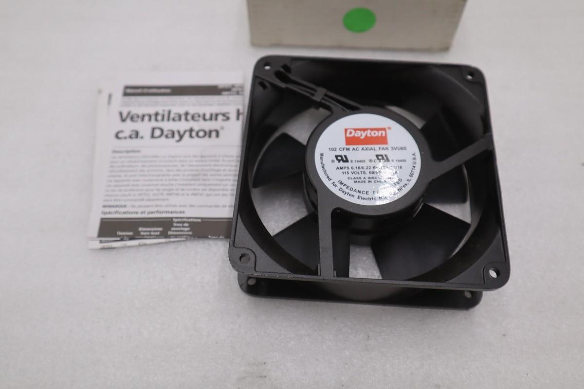 Used New OPEN BOX Dayton 3VU65 AC Axial Fan 115V CFM:102 STK K4034CC