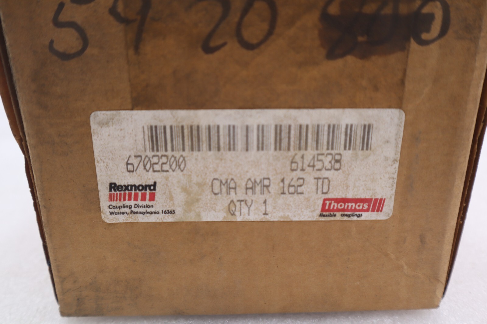 Used NEW OPEN BOX Rexnord 614538 Coupling Thomas Center Assembly CMA AMR 162 TD B-745