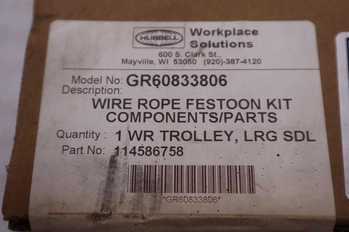 NEW HUBBELL WIRE ROPE FESTOON TOW CLAMP KIT GR60833806 STK 5660CC