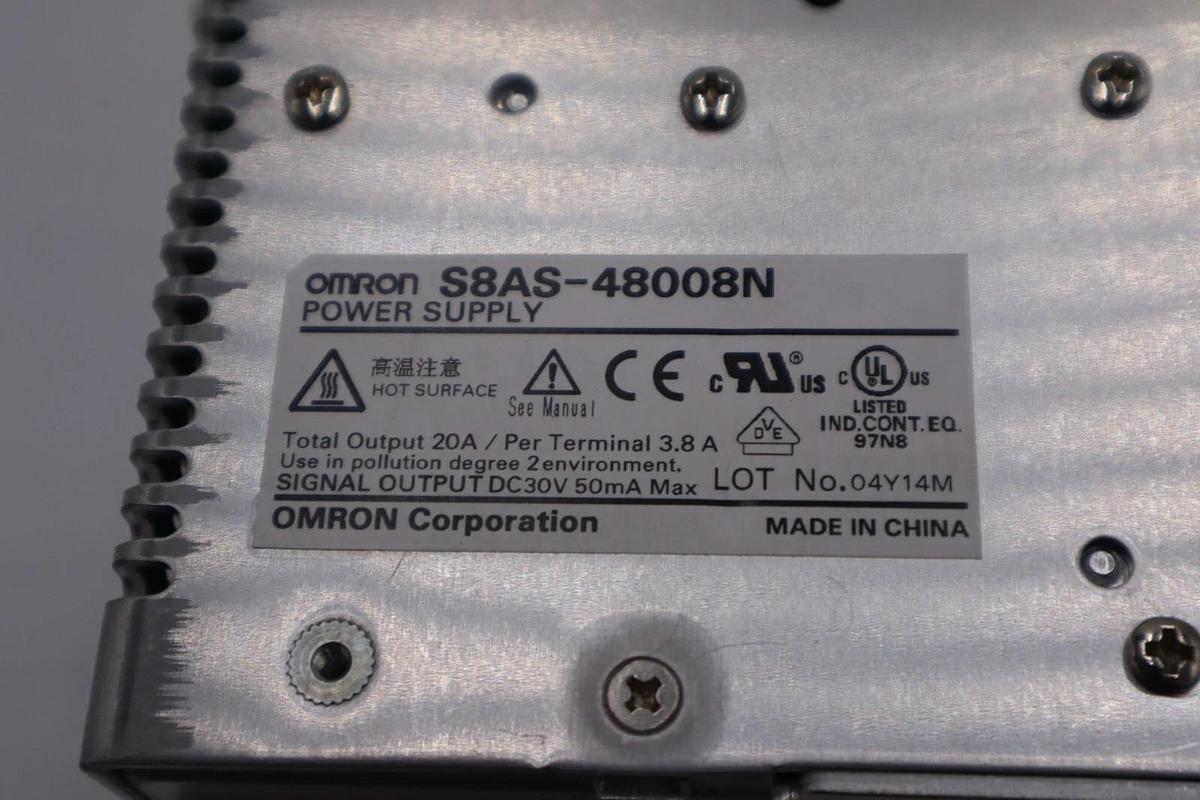 Used S8AS-48008N Omron DIN Rail Mount Power Supply 20A STOCK 4025-A