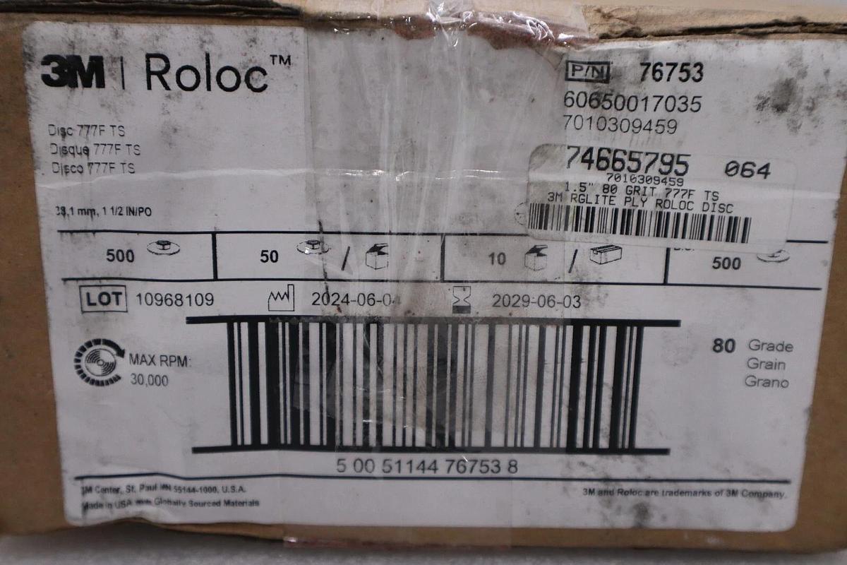 Used 76753 3M ROLOC Grinding / Sanding Wheels (Lot of 500) STOCK H41