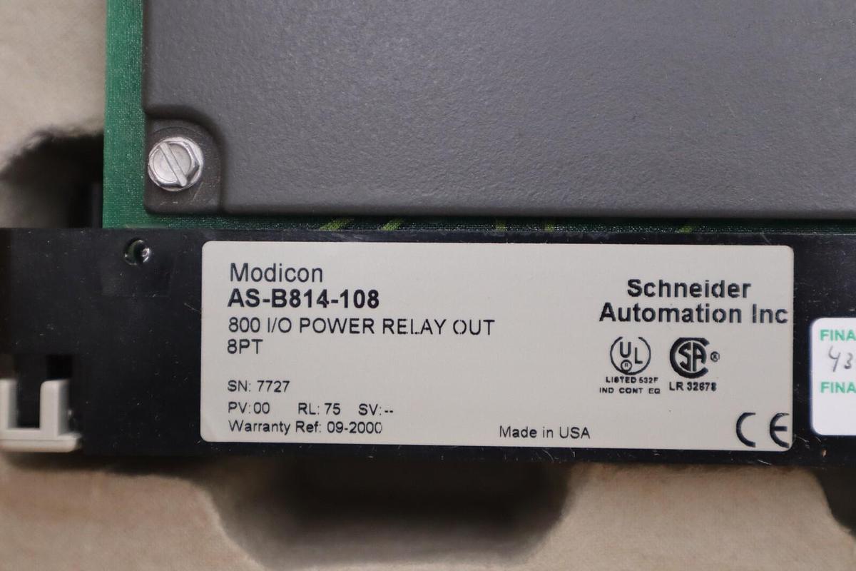 Used Modicon AS-B814-108 Power Relay Output Module Repaired Schneider Electric #G357