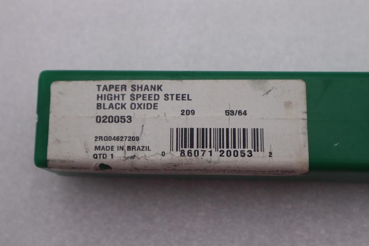 Taper Shank Hight Speed Steel Black Oxide 020053 Stock #2786
