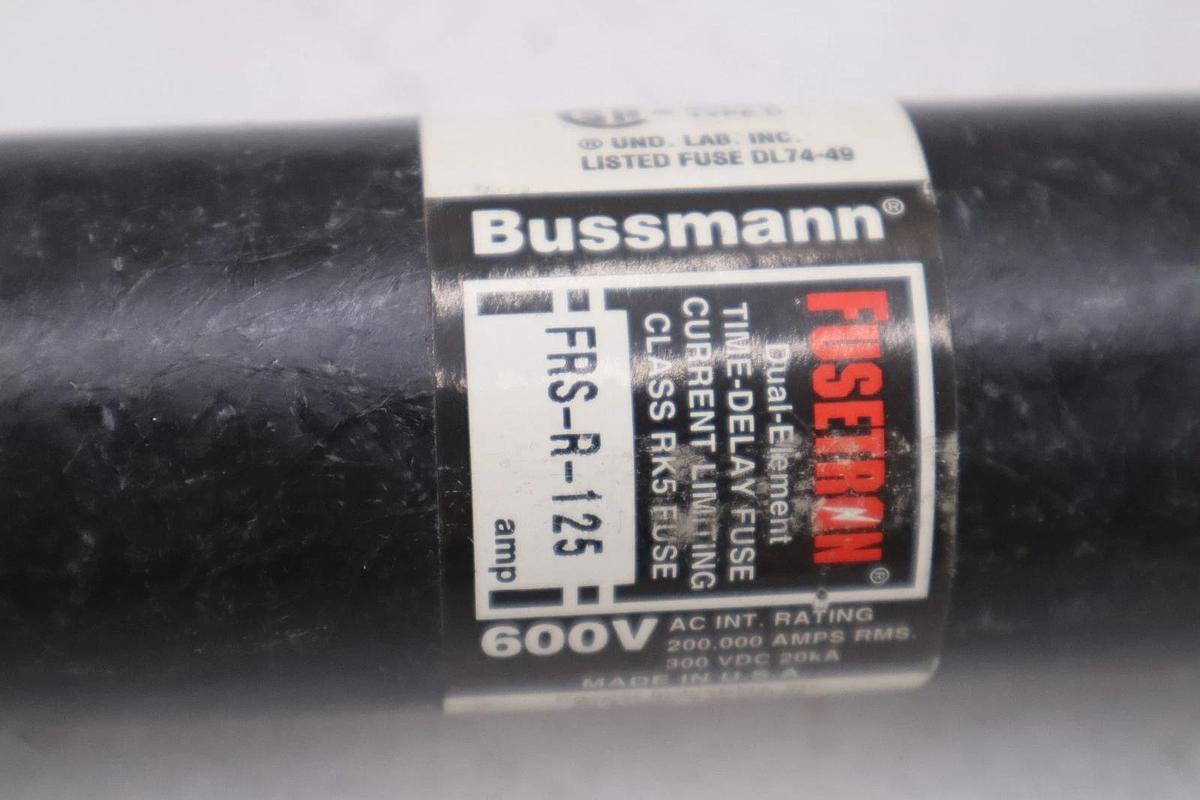 Used LOT OF 2 - Bussmann FRS-R-125 Fusetron Class RK5 Time-Delay Fuse - STOCK 5820A