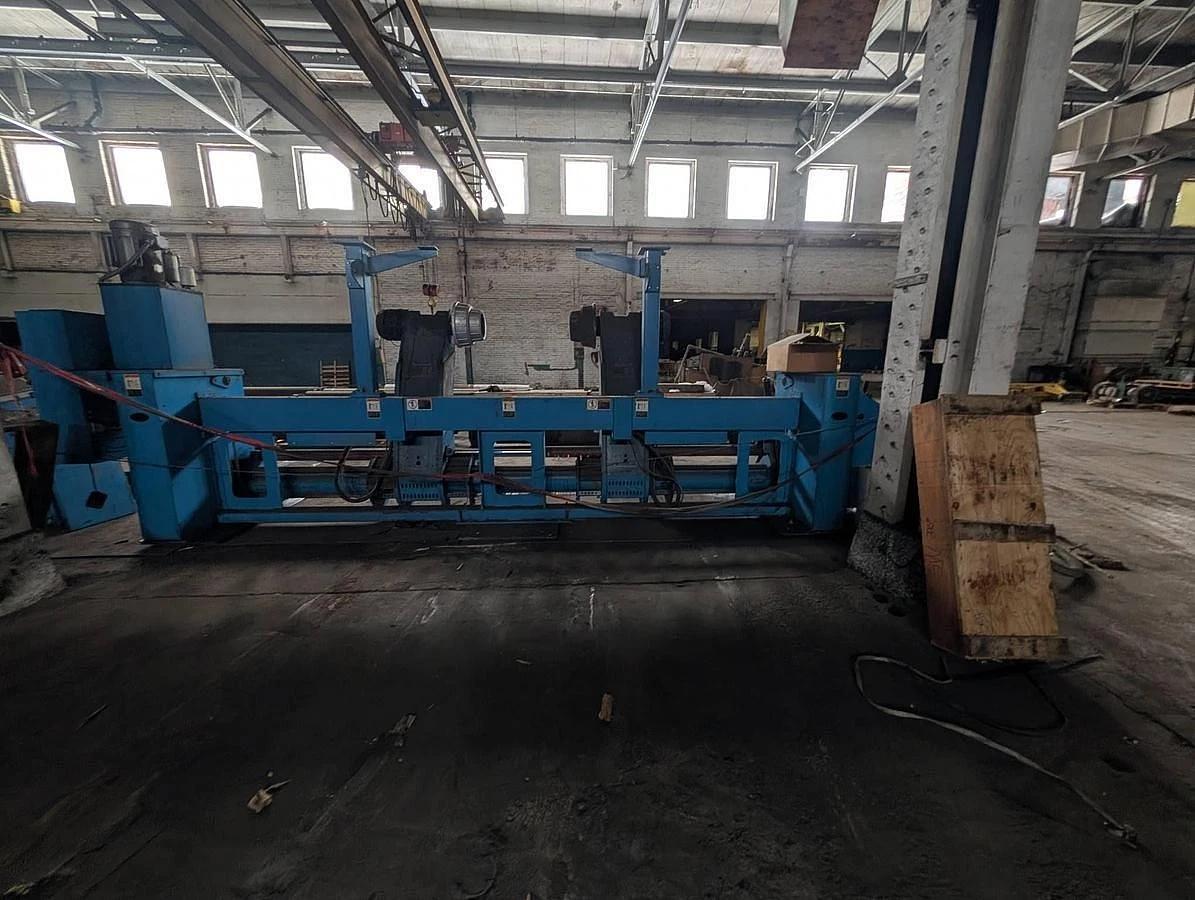Used 98" WIDE MARQUIP 84" DIAMETER SHAFTLESS FLOOR PICKUP UNWIND STAND BACKSTAND